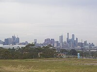 View of Melbourne's skyline from Gordon Street, Maribyrnong