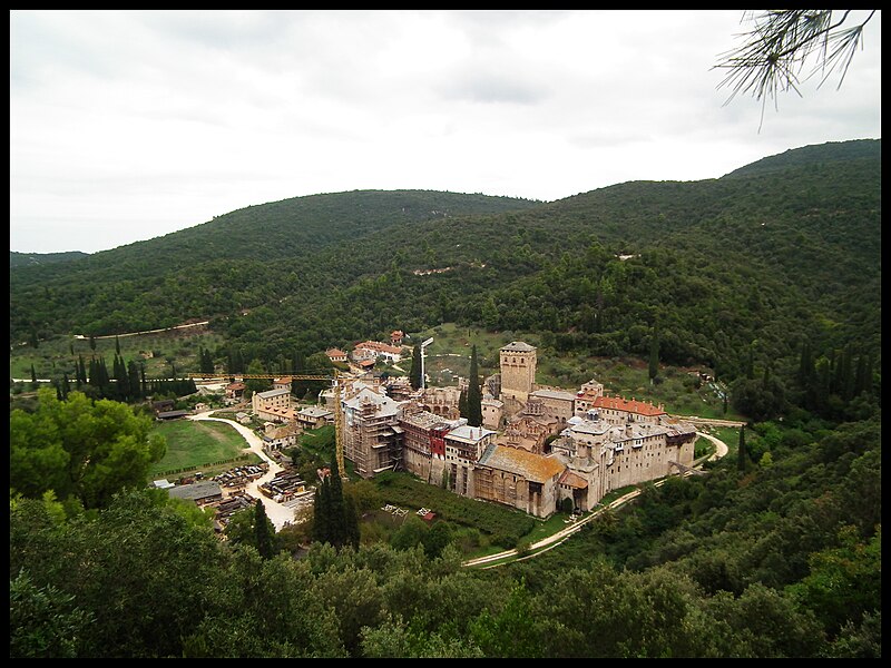 File:View of the Hilandar monastery, Mount Athos, Greece.jpg