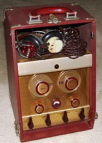 Portable audiometer Maico, circa 1960s Vintage Maico Model F-1 Portable Audiometer Hearing Tester, Vacuum Tube Unit, Circa 1960s (16440624956).jpg