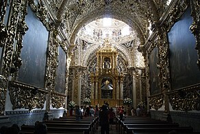 Vista de la Capilla del Rosario, Puebla, Mexico