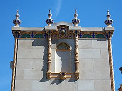 Finials at the cornice W.D. Petersen Memorial Music Pavilion - Davenport 04.jpg