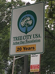 Tree City USA sign in Wakefield, Massachusetts Wakefield, MA Tree City USA Sign 08 04 2021.jpg