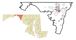 Location of Funkstown, Maryland