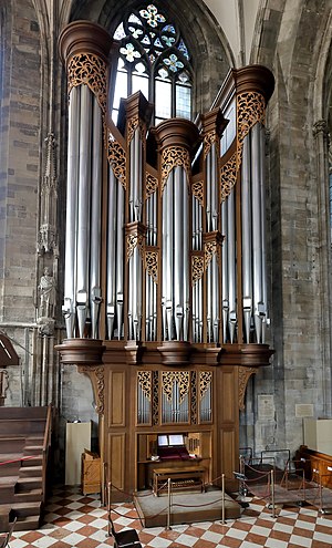 Vienna - St. Stephen's Cathedral, cathedral organ (Rieger organ) .JPG