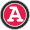 Letter A with a red circle