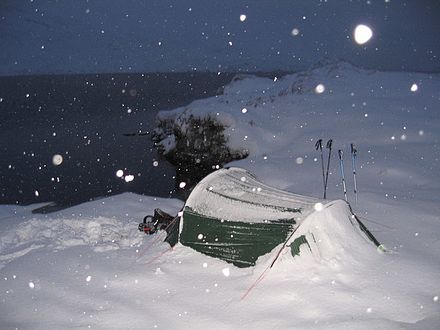 A snowy night in the Scottish Highlands