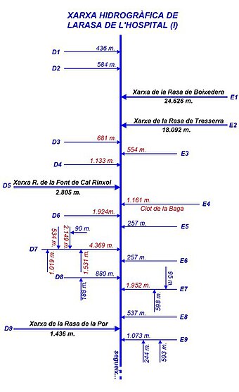 Xarxa hidrogràfica de la Rasa de l'Hospital