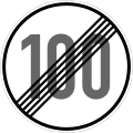 Zeichen 278-100 Ende der zulässigen Höchst­geschwindigkeit; bisher Zeichen 278-60
