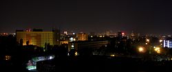 Łódź - Panorama kota di malam hari