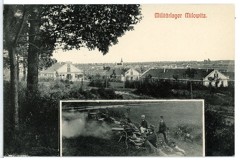 File:11820-Milowitz-1910-Militärlager-Brück & Sohn Kunstverlag.jpg