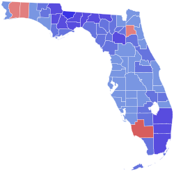 1998 United States Senate election in Florida results map by county.svg