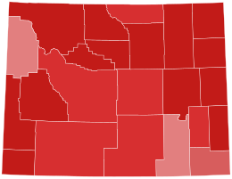 2012 Senat Amerika Serikat dalam pemilu di Wyoming hasil peta oleh county.svg