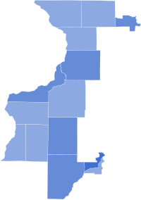 2018 Congressional election in Illinois' 17th congressional district colored by counties.svg