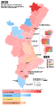 Mapa de la elección a las Cortes Valencianas de 2019