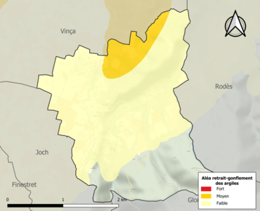 Carte des zones d'aléa retrait-gonflement des argiles.