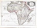 Carte de l'Afrique ancienne, 1651, Nicolas Sanson, où les îles Fortunées sont localisées au niveau des Canaries et de Madère. D'autres îles légendaires, les Gorgades (en) et les Hespérides se trouvent à l'emplacement de celles du Cap-Vert.