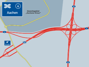 Yleiskatsaus Aachenin moottoritien risteyksestä