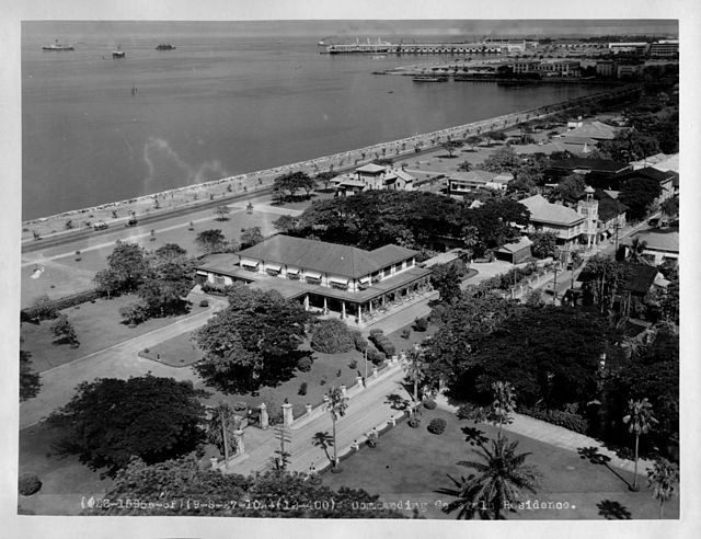 Aerial view of Ermita District facing Manila Bay