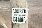 Thumbnail for File:Abortion Quick &amp; Pain Free sign, Joe Slovo Park, Cape Town, South Africa-3869.jpg