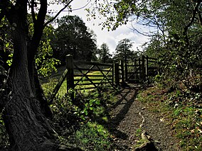 Wood path and gate with stile