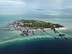 Aerial view of Derawan Island