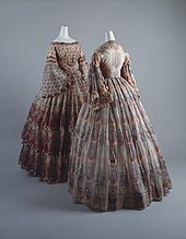 Two cotton afternoon dresses from c. 1855. Afternoon dress MET ci1977.304.1.R.jpg