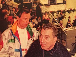 Pr. Emile Riachi and Jean-Claude Killy - 1992 Winter olympic games in Albertville Albertville Olympic games 1992.jpg