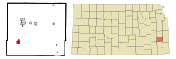 Location of Humboldt in Kansas.