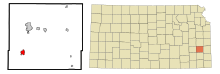 Comitatul Allen Kansas Zonele încorporate și necorporate Humboldt Highlighted.svg