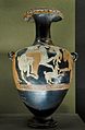 Afrodite rir en hest, eskortert av Eros. Attisk rødfigur hydria, ca. 375–350 f.Kr. (Louvre).