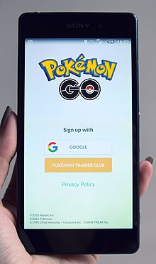 Pokémon Go in the sign-up menu