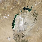 Aral Sea Continues to Shrink, August 2009.jpg