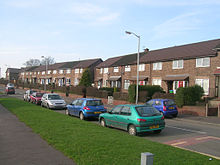 The Darnhill estate near Heywood, Greater Manchester was built by Manchester Corporation between 1947 and the 1960s as overspill housing. Argyle Street, Darnhill.jpg