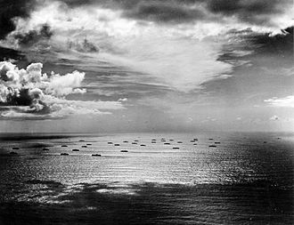 SS Pan Gulf sailed in 18 transatlantic convoys, like this typical one, seen in 1942. Atlantic convoy, 1942.jpg