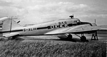 Avro Anson in 1954 after sale to BKS Avro 652A Anson I G-ALIH, BKS, Southend, UK, c. Jun 1954 (8747315229) (2).jpg