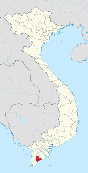 Karte von Vietnam mit der Provinz Tỉnh Bạc Liêu hervorgehoben