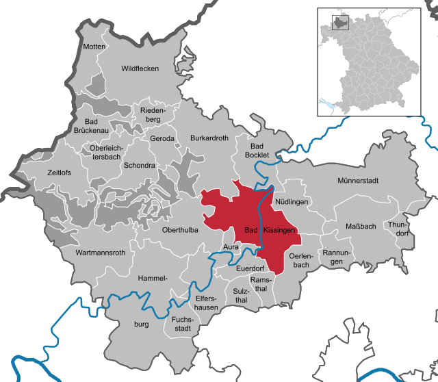 Läget för Bad Kissingen i Landkreis Bad Kissingen