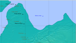 Baie Lomas sur la côte nord de la Grande île de Terre de Feu.