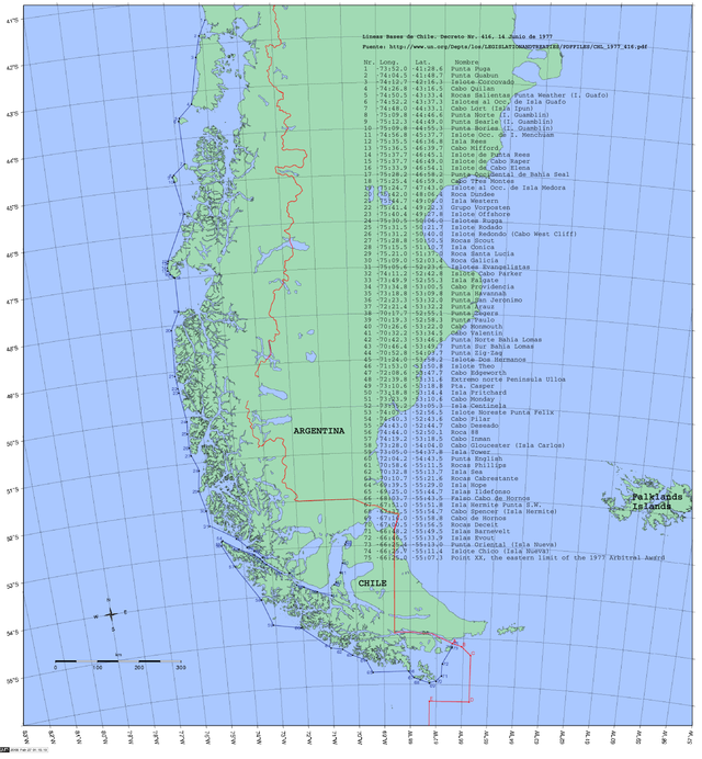 Chile e Argentina disputam sobre fronteira marinha