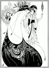 Aubrey Beardsley, The Peacock Skirt, illustration for Oscar Wilde's Salome, 1892 Beardsley-peacockskirt.PNG