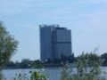 Langer Eugen and Post Tower seen from the other side of the rhine in Beuel