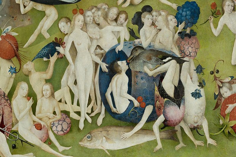 File:Bosch, Hieronymus - The Garden of Earthly Delights, central panel - Detail duck feeding man (lower left side).jpg