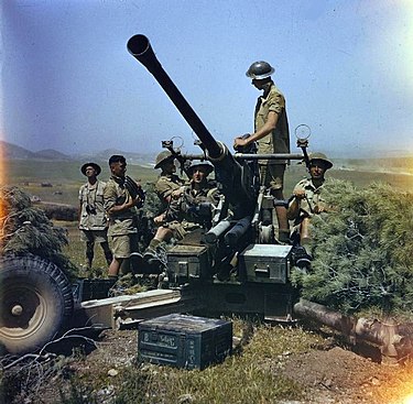 Bofors gun and crew in action near Tunis, May 1943. British Army 40 mm Bofors near Tunis 1943.jpg