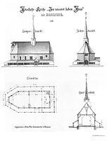 Längenansicht, Seitenansicht, Grundriss, Querschnitt, 1:200