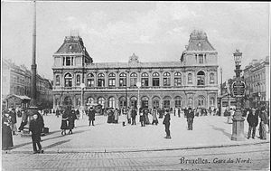 La place Rogier et l’ancienne gare du Nord à Bruxelles.
