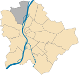 Map of Hungary, position of Óbuda Alt-Ofen III.  Budapest district highlighted