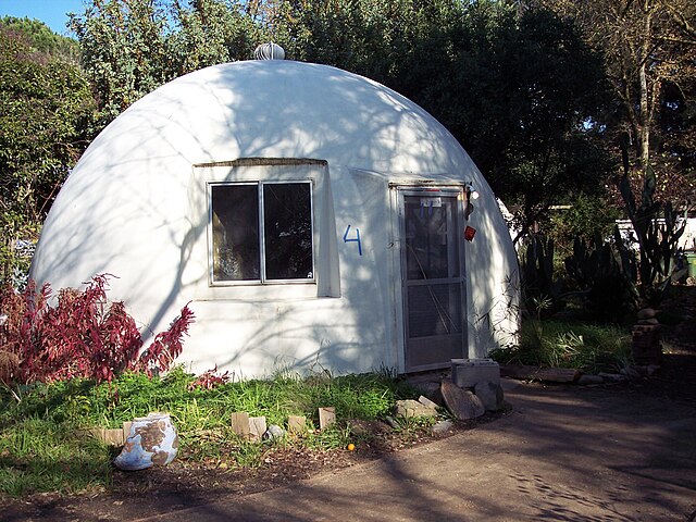 A fiberglass dome house in Davis, California