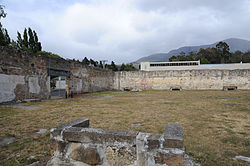 Inside the sandstone wall remains of one of the yards, 2009. Cascades Female Factory.jpg