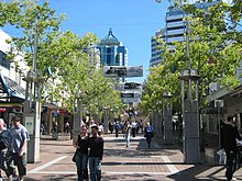 Victoria Avenue pedestrian mall known as Chatswood Mall, facing west towards Chatswood railway station