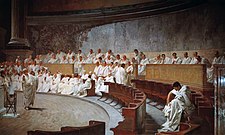 Ciceró denunciant Catilina de Cesare Maccari